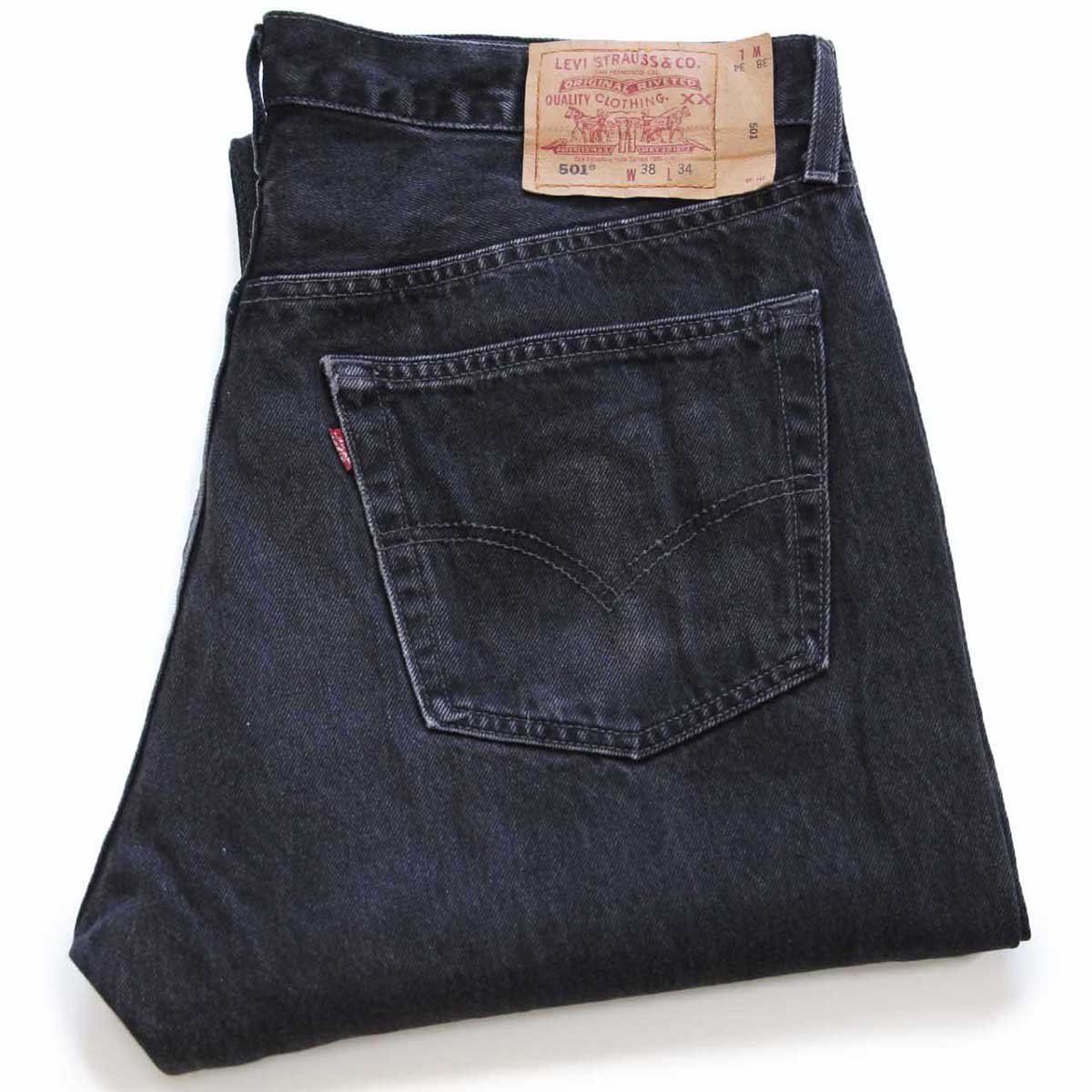 90s オーストラリア製 Levi sリーバイス 501 ブラック デニムパンツ W38 L34 オールド ビンテージ ジーンズ ストレート ビッグサイズ