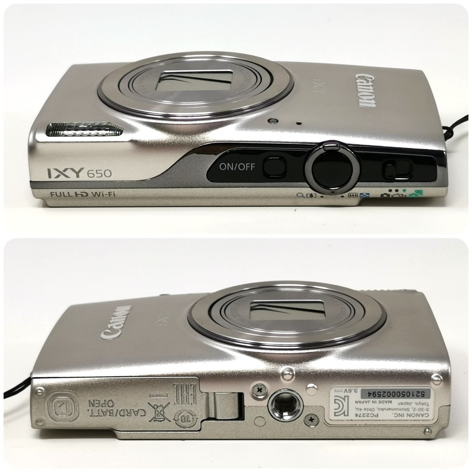 キャノン IXY 650 シルバー デジタルカメラ 動作確認済み SDカード64GB