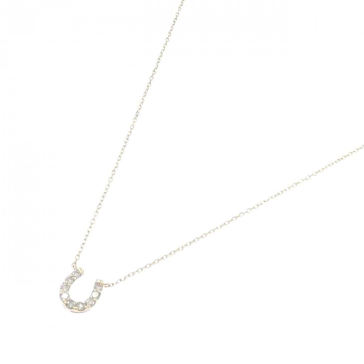 K10YG ホースシュー ダイヤモンド ネックレス 0.20CT