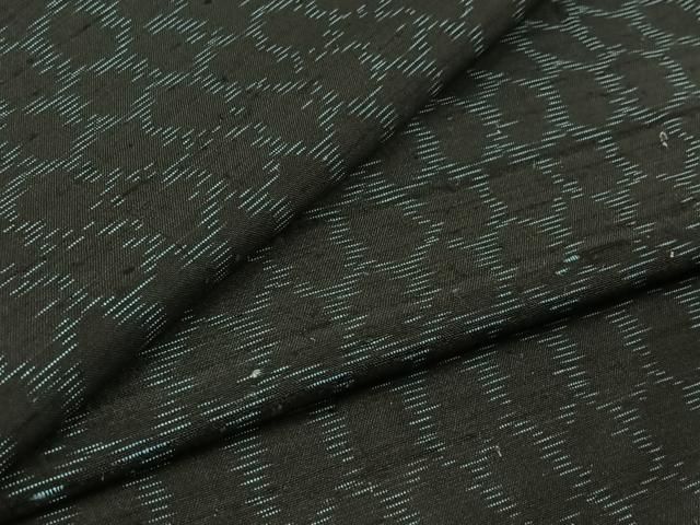 平和屋着物▽上質な紬 単衣 亀甲文 正絹 逸品 AABB2469jh