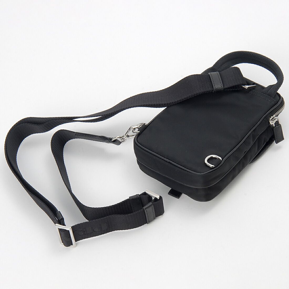 プラダ ショルダーバッグ スマホショルダー 2ZH194 2DMH F0002 ブラック Re-Nylon xサフィアーノレザー スマートフォンケース