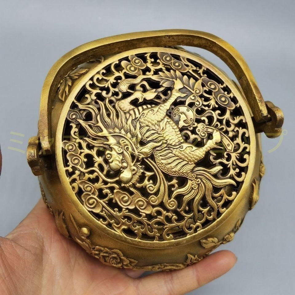 銅器 麒麟暖手炉 花鳥香薫炉 香道具 装飾品 工芸品 置物 WWW_NOITHATQUANGTHANH_NET