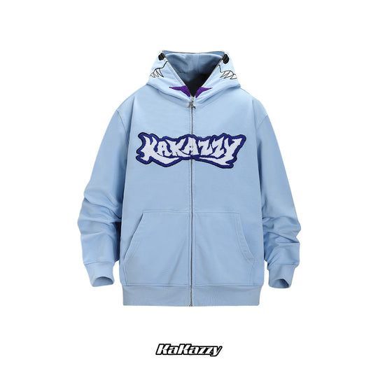 KaKazzy】ガブモン デジモン フルジップ パーカー 男女着用可 ユニ 