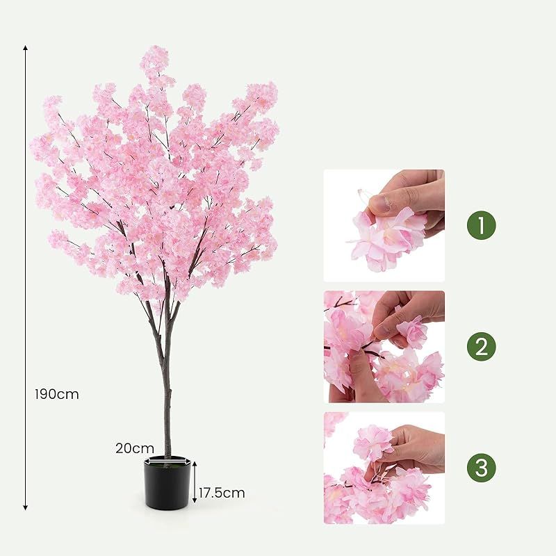 【新着商品】TANGKULA 観葉植物 フェイク 桜の木 190cm フェイクグ TANGKULA 観葉植物 フェイク 桜の木 190cm フェイクグリーン 大型 人工