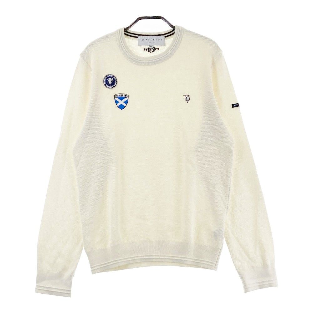 ST ANDREWS セントアンドリュース ウール混 ニットセーター ホワイト系 LL [240101337315] ゴルフウェア メンズ サイズ：LL ST ANDREWS セントアンドリュース ウール混 ニット