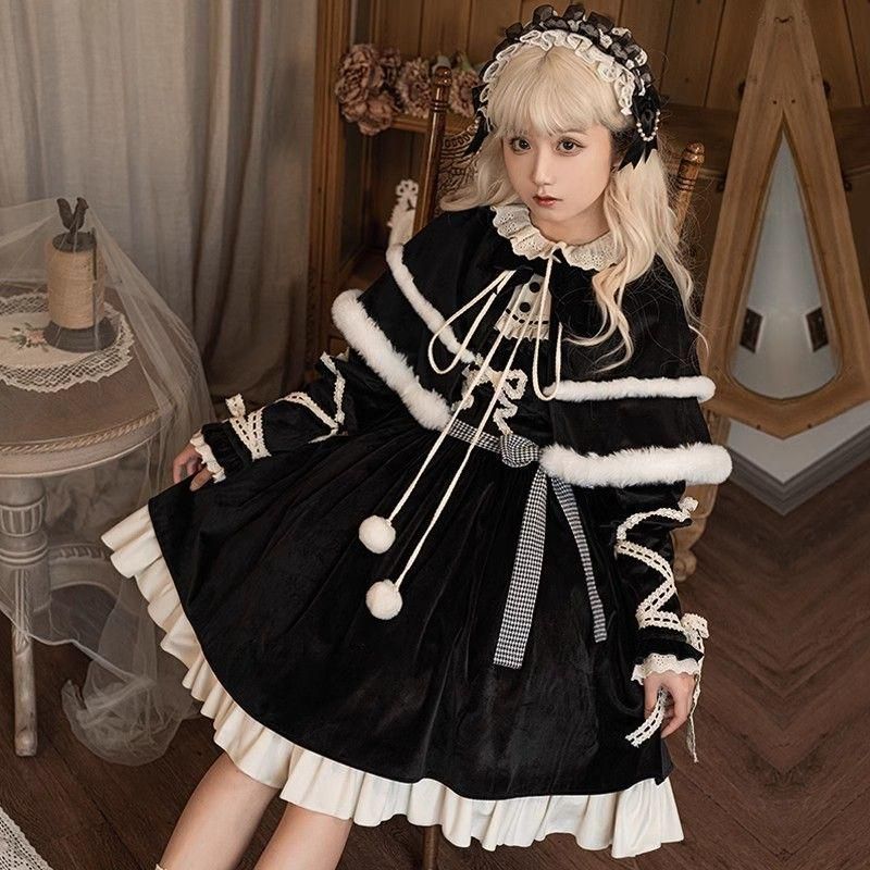 オリジナルlolita 刺繍入り プリント ロリータJSKワンピース　L276＃ Lolita ロリータ ジャンパースカート ワンピース ドレス