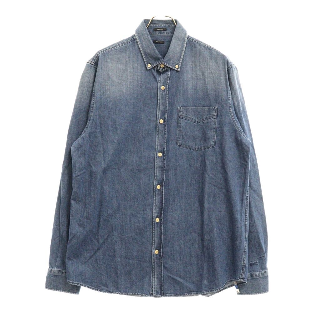 DENHAM (デンハム) 18AW STANDARD SHIRT PID フロントボタン ボタンダウン デニム コットン 長袖シャツ ロングスリーブ インディゴ
