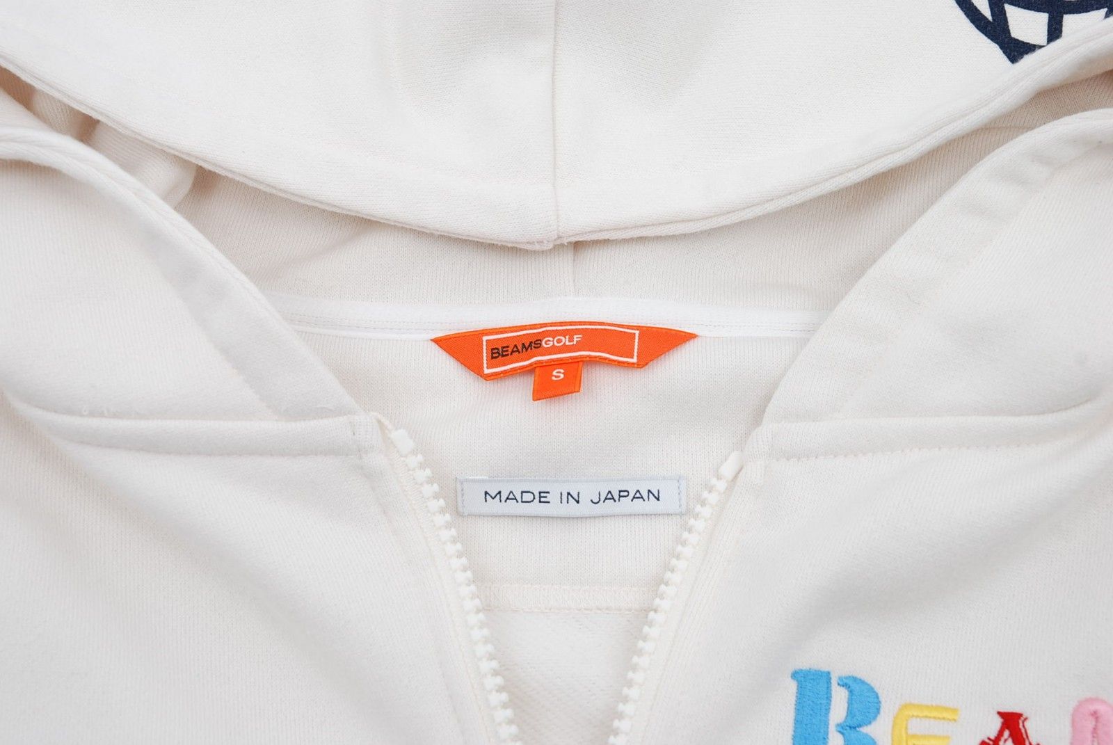 BEAMS - coco 中古 ビームスゴルフ BEAMSGOLF レディース パーカー S 白 ホワイト 長袖ダブルジップ 刺しゅう 中古 レディース ビームスゴルフ BEAMSGOLF パーカー S 白