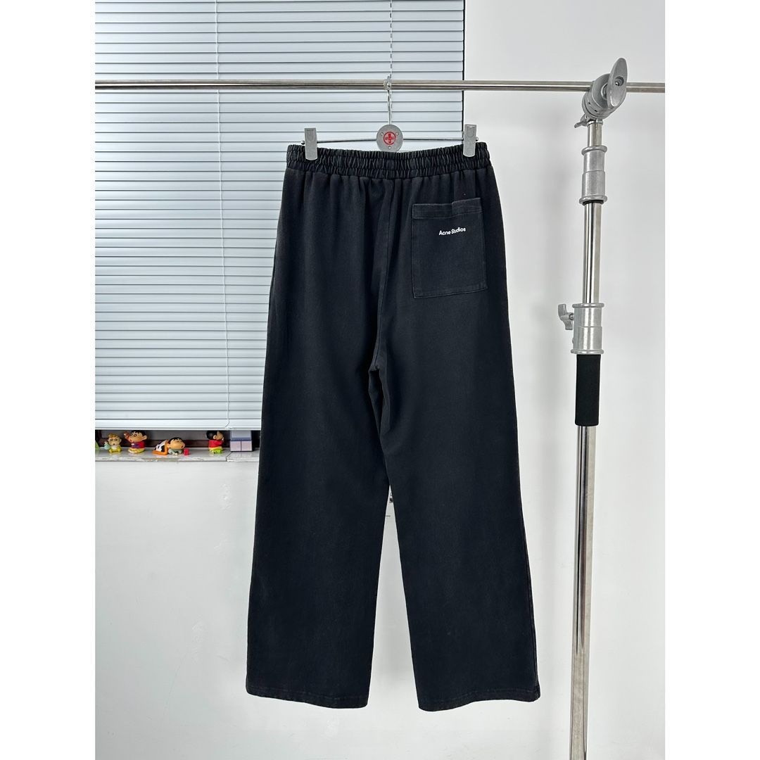 Acne 重量感のあるウォッシュドスウェットパンツ ブラック Acne 