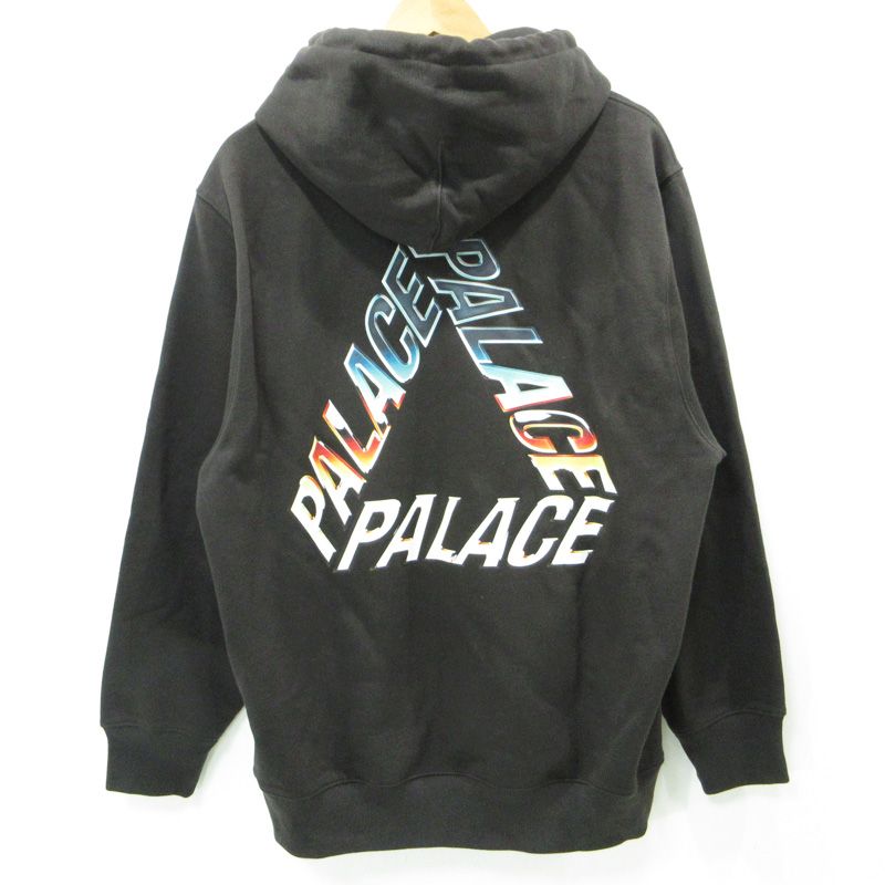 三重本店 PALACE SKATEBOARDS パレススケートボード CHROME P3 HOOD ロゴプリント長袖パーカー ブラック サイズ XL 103