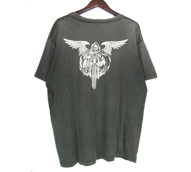 セントマイケル SAINT MICHAEL × ネイバーフッド NEIGHBORHOOD 23SS 【 NH SS TEE SKULL BIKE SM S23 0000 116 】 スカル バイク ヴィンテージ加工 半袖 Tシャツ w20730