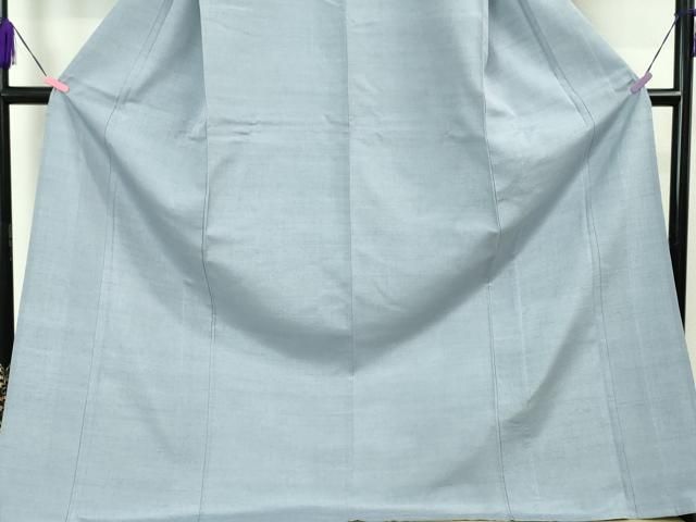 平和屋本店■極上　結城紬　奥順謹製　はたおり娘　池田重子の色　単衣　ロング丈　青藤色　証紙付き　逸品　DZAA5030kh5 平和屋本店□極上 結城紬 奥順謹製 はたおり娘 池田重子の色 単衣