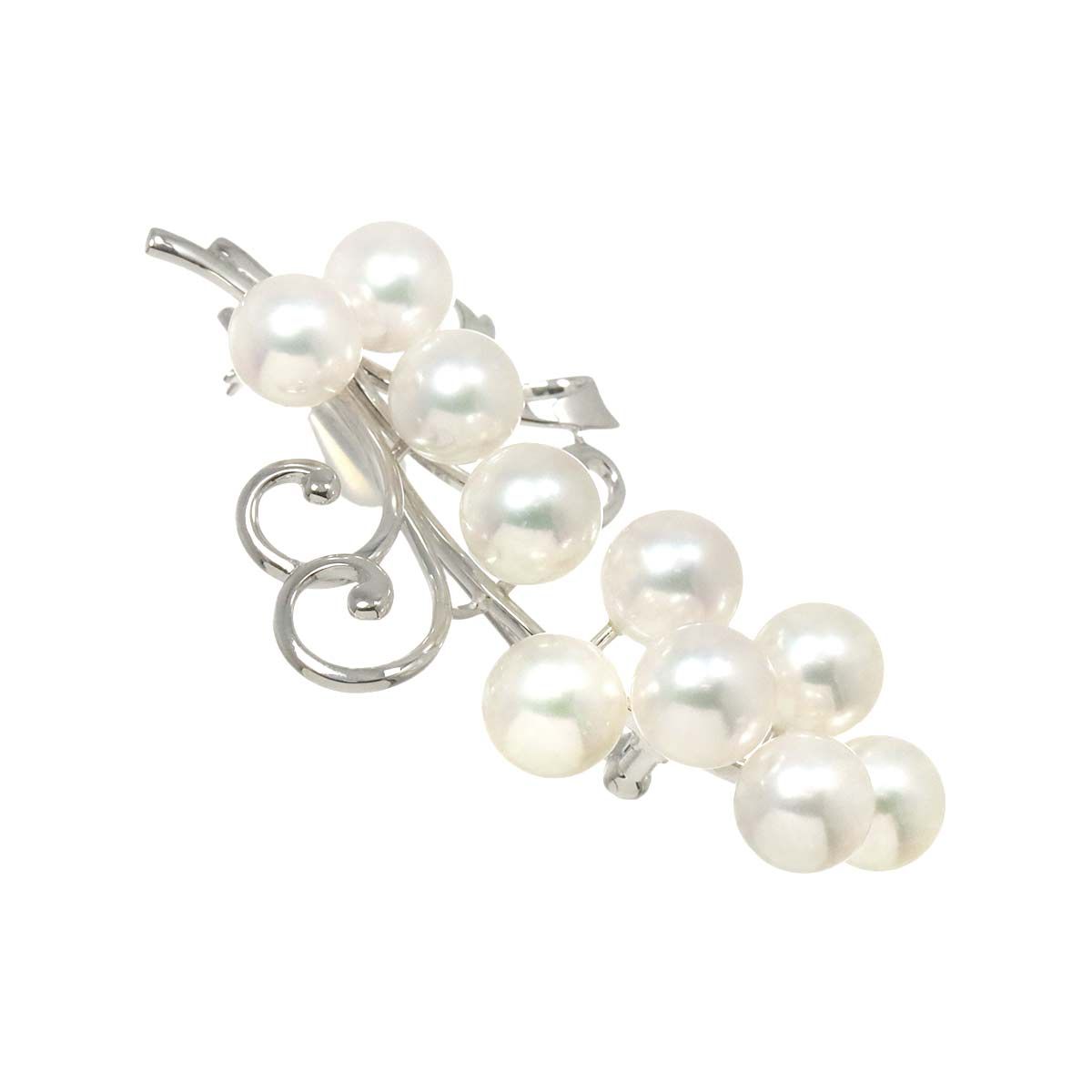 ミキモト MIKIMOTO アコヤ真珠 8.3-7.8mm ブローチ K18 WG ホワイトゴールド 750 パール Akoya Pearl Brooch 90288121 FORTGASGNV_COM_BR