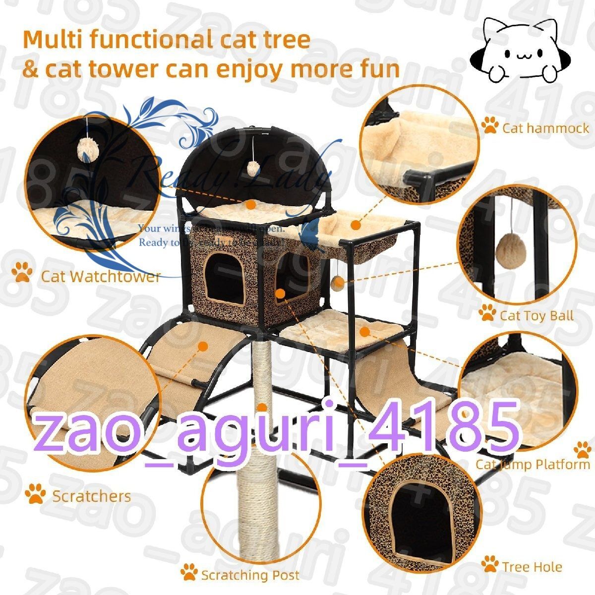 複数の猫に適しています マルチレベルの猫家具猫のベッドの洞窟