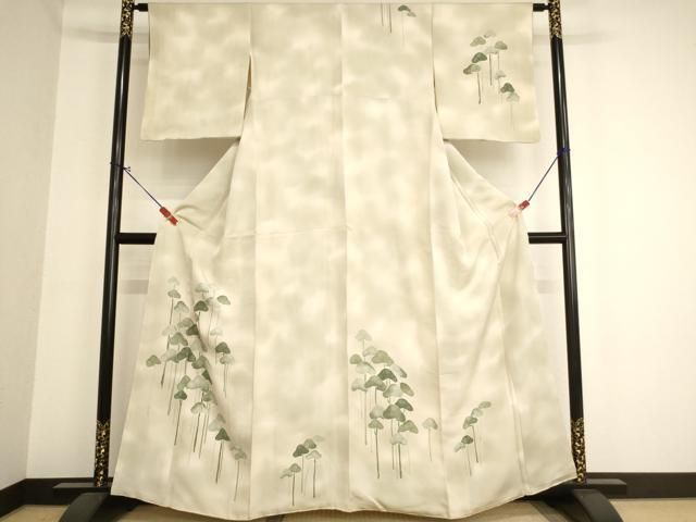 平和屋着物○訪問着 手描き 草花文 正絹 逸品 未使用 AAAY0286zg