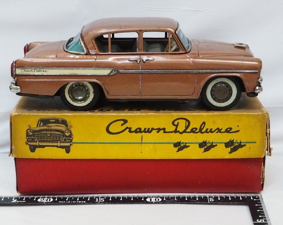 萬代屋【TOYOPET CROWN DELUXEトヨペット クラウン デラックス赤ミラー無】ブリキtin toy car自動車□BC BANDAI赤箱 バンダイ【箱付】0374 - メルカリ