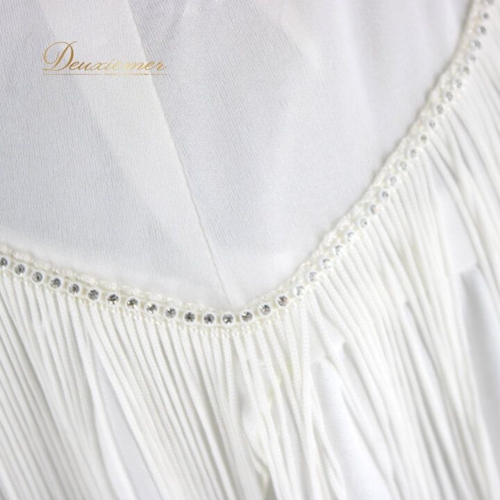 【used】社交ダンス老舗メーカーSekine製ダンスウェアスカートWhite 社交ダンス 衣装 スタンダード ラテン スカート レッスンウェア