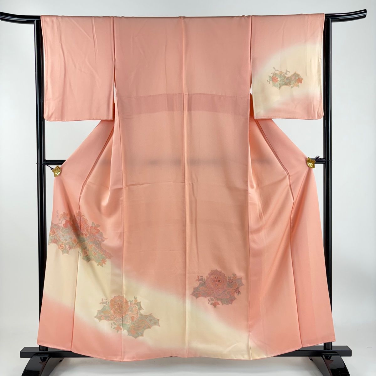 【あずき】未使用 しつけ糸付 皇室献上 正絹色無地 パープル系薄グレー 色無地 フルオーダー手縫いお仕立て付き 皇室献上作家 藤井寛