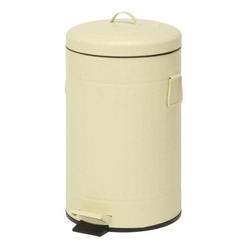【新品・2営業日で発送】不二貿易 スチール ラウンドペダルペール 12L アイボリー 品番:34742