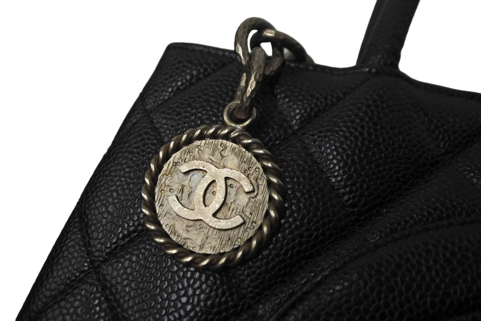 CHANEL シャネル ハンドバッグ 復刻トート キャビアスキン マトラッセ ...