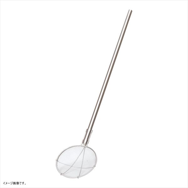 【新品】EBM ステンレス パイプ柄 丸型 給食用スクイ網 24cm 6.5メッシュ