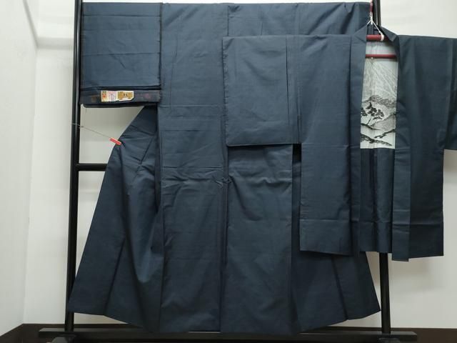 平和屋着物●男性 本場大島紬 アンサンブル 100亀甲 総詰め 証紙付き 正絹 CAAY3061vf