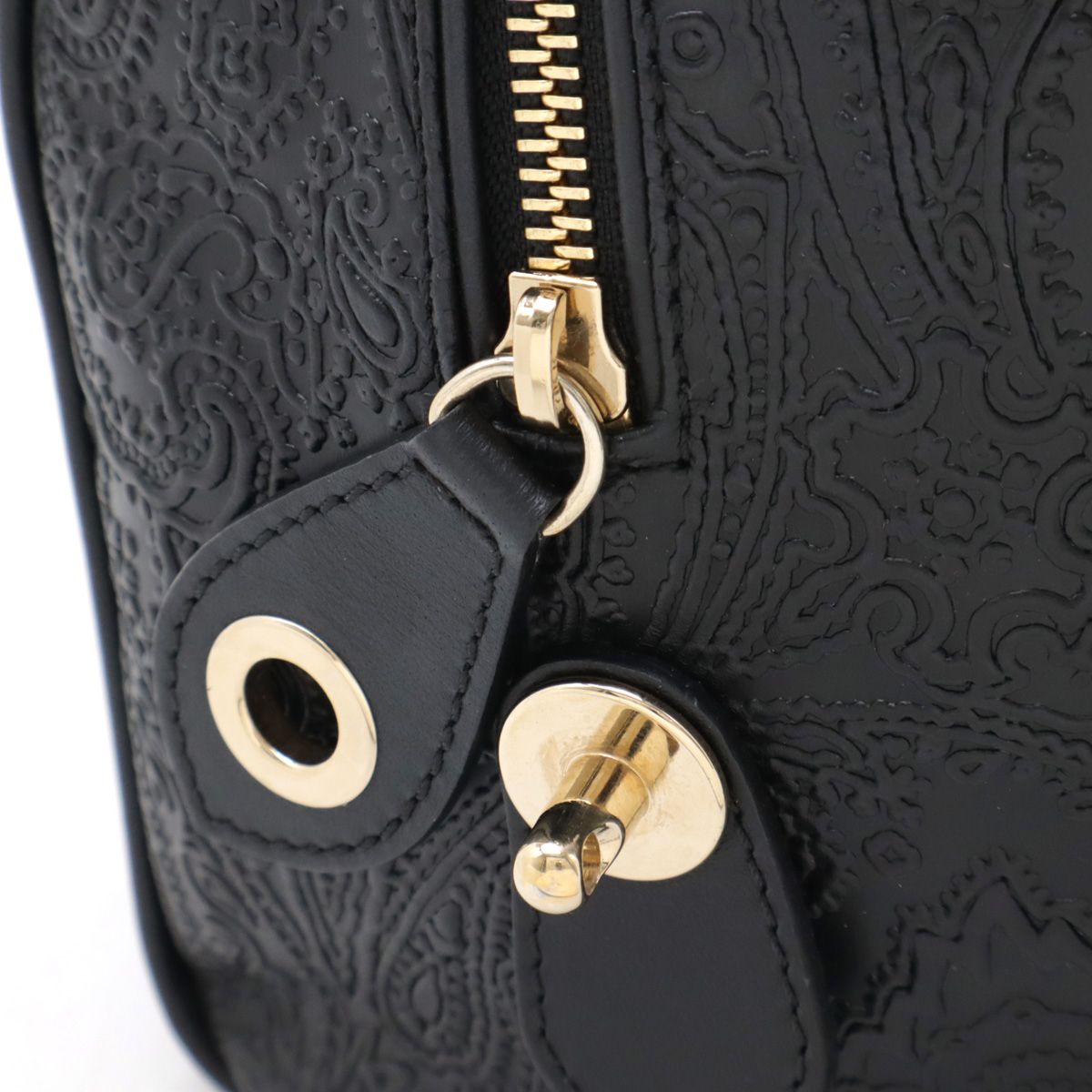 専用エトロ マルゴット ペイズリーエンボス ゴールド ハンドバッグ チェーン 美品✨ エトロ マルゴット ペイズリーエンボス ゴールド