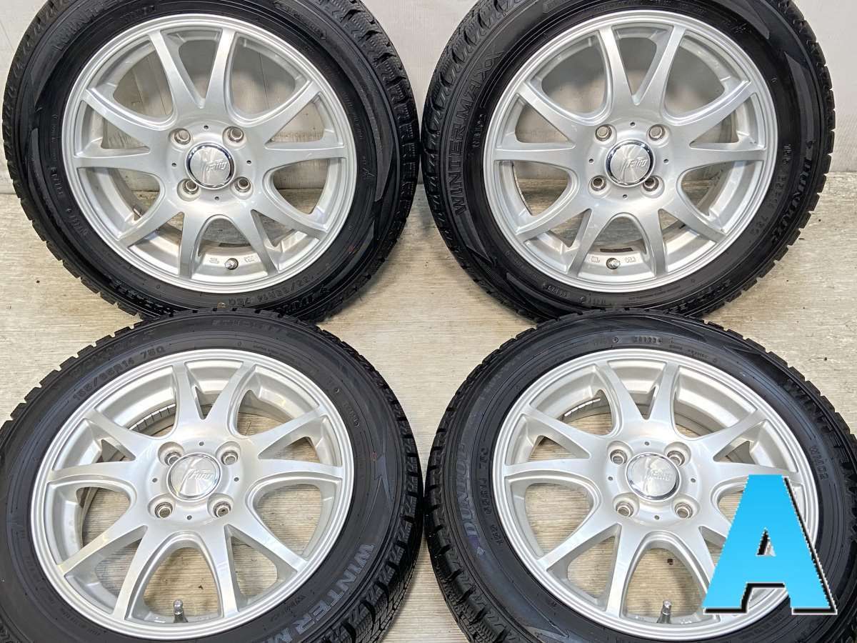 155/65R14  nダンロップ ウィンターマックス WM02 n　 Fang n14x4.5 45 100-4穴 n中古タイヤ スタッドレスタイヤ ホイールセット 4本セットn w14241111015