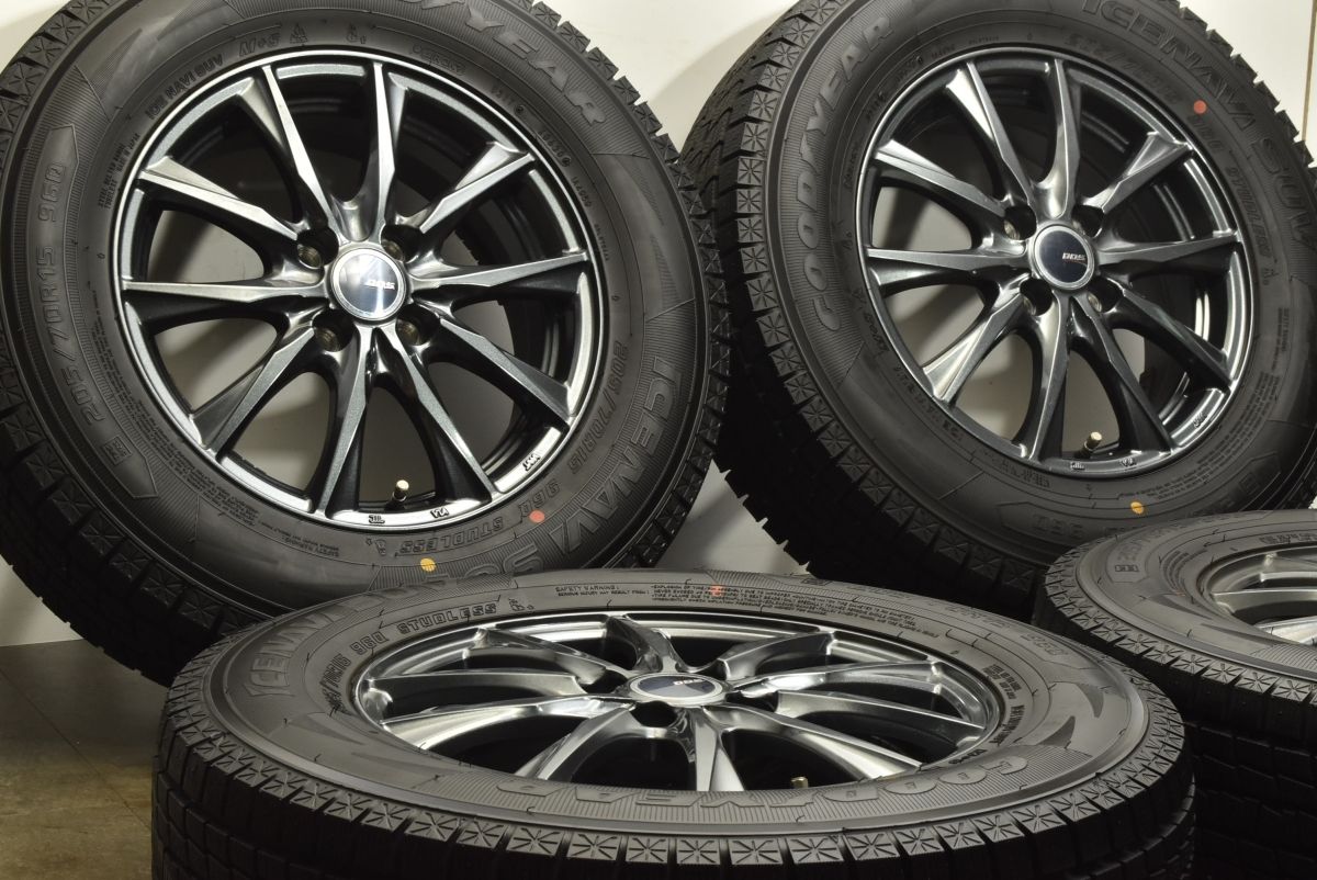バリ溝 DOS 15in 5.5J 42 PCD100 グッドイヤー アイスナビ SUV 205 70R15 トヨタ ライズ ダイハツ ロッキー スバル レックス ガソリン