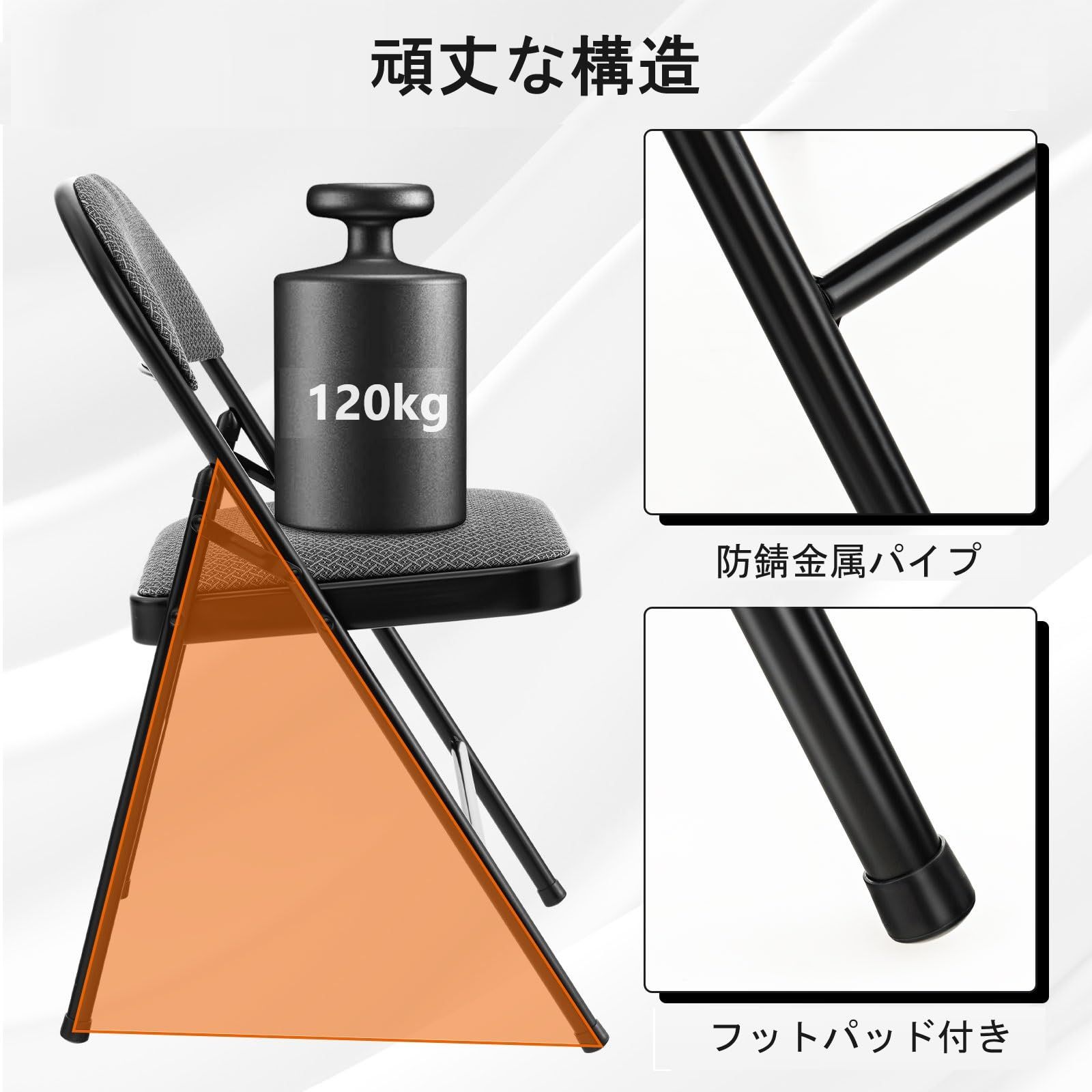 新着商品 会議用チェア 会議用椅子 幅46×奥行50×高さ74cm パイプチェア パイプ椅子 軽量 2脚 ポータブル 背もたれ付き 会場 折りたたみ式 会議室 ミーティングチェア 学校 GYMAX