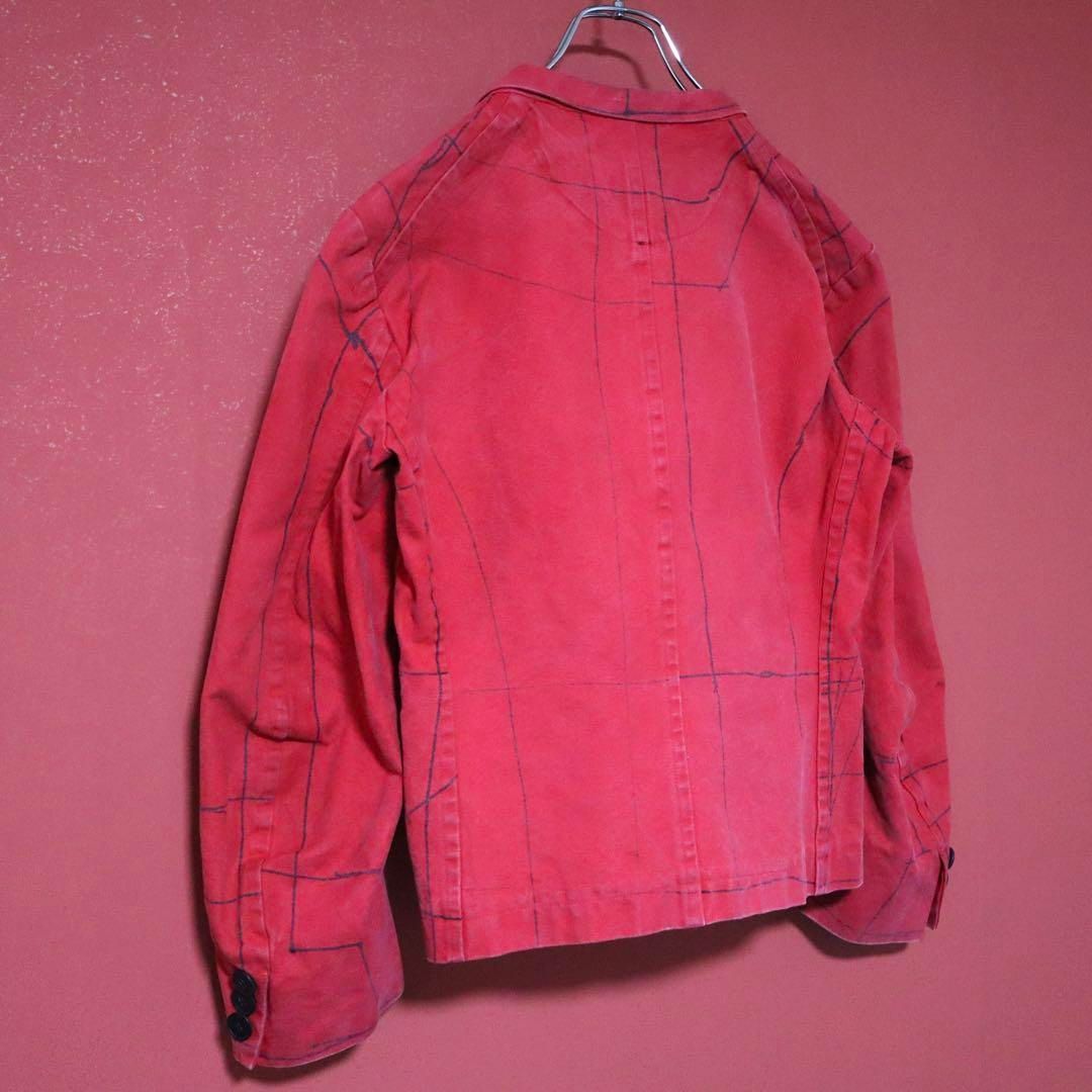レディース Christopher Nemeth プリントデザイン レッド テーラードJKT