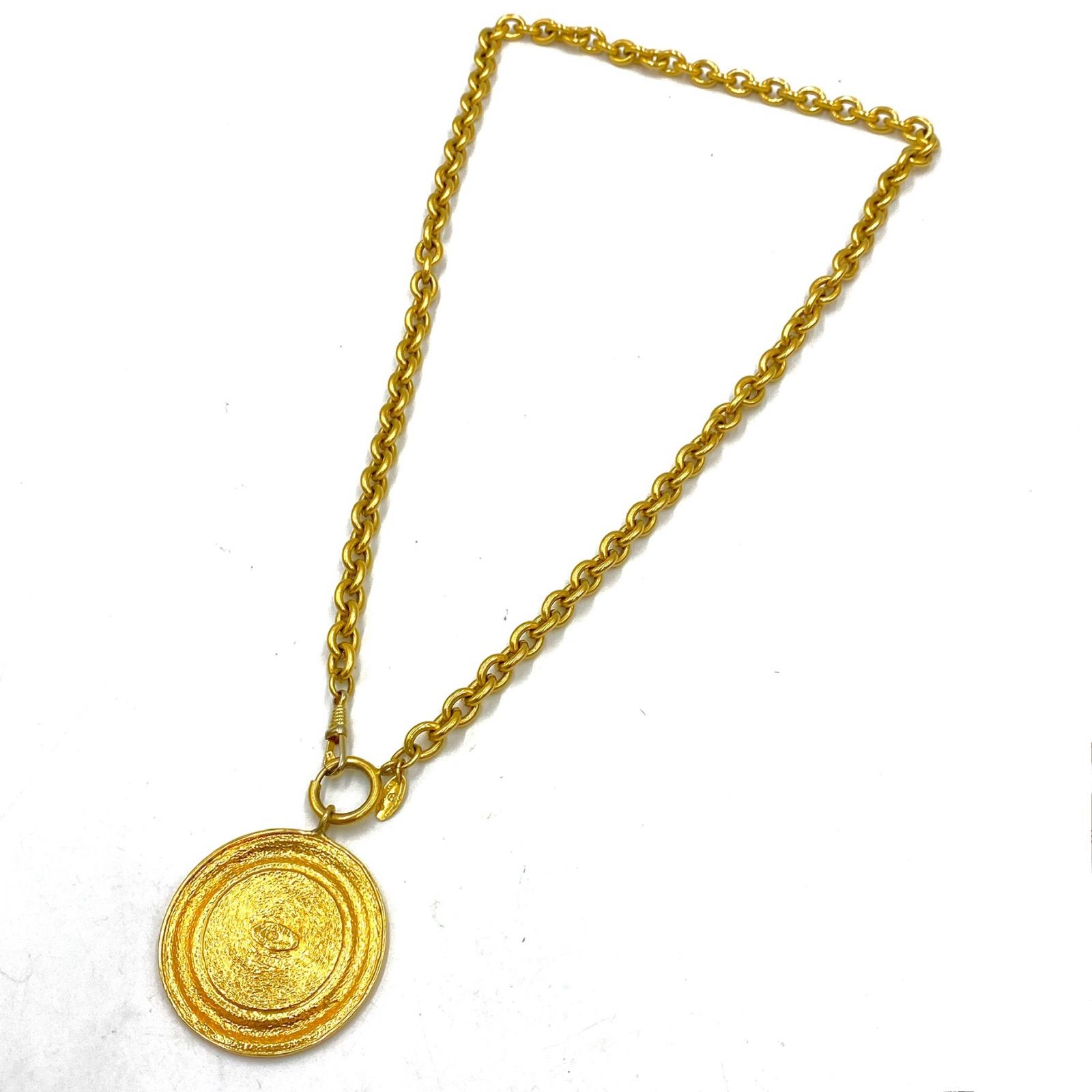 CHANEL シャネル ネックレス カンボン プレート メダル ゴールド