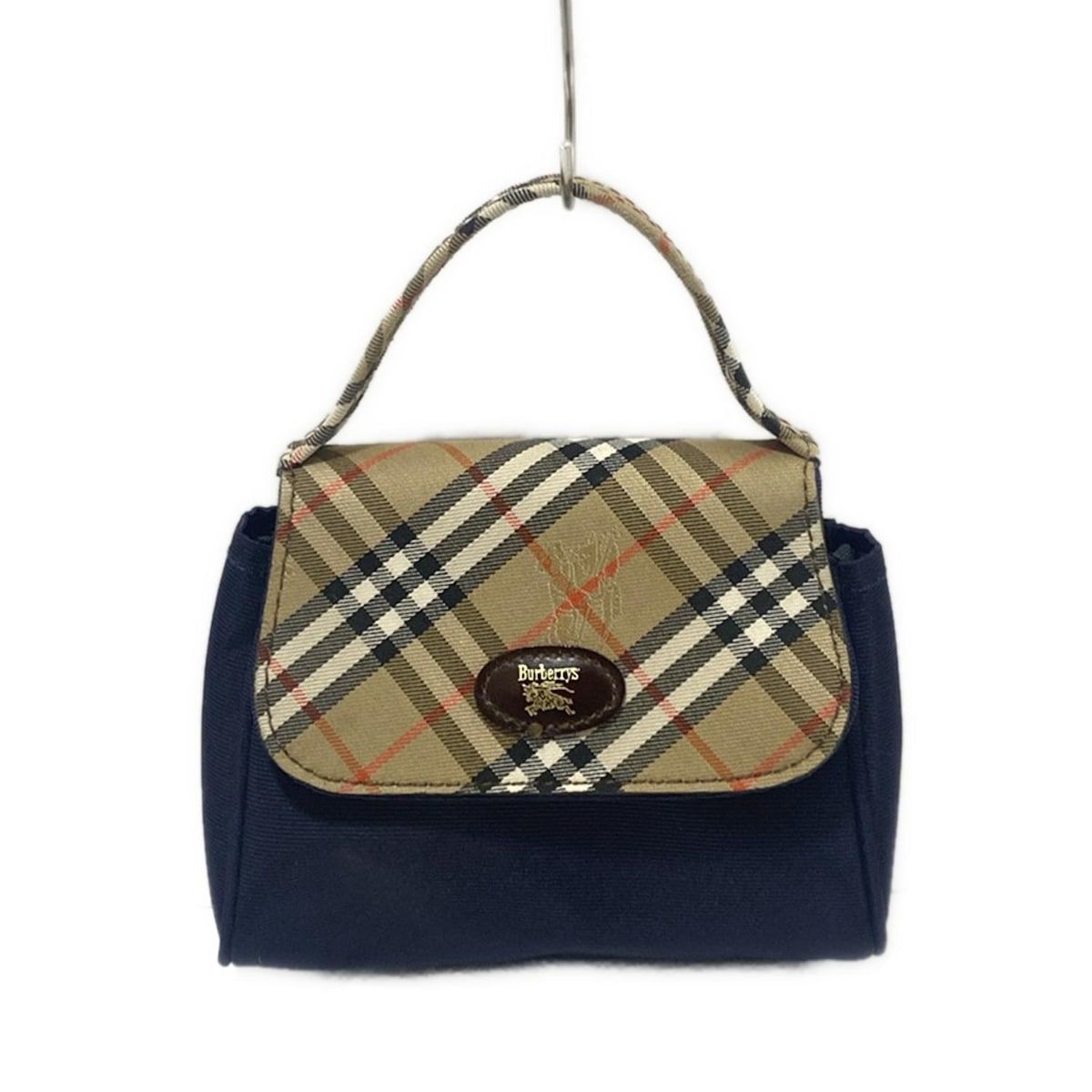 Burberrys チェック柄 ハンドバッグ Burberry's(バーバリーズ) ハンドバッグ - ベージュ×ネイビー