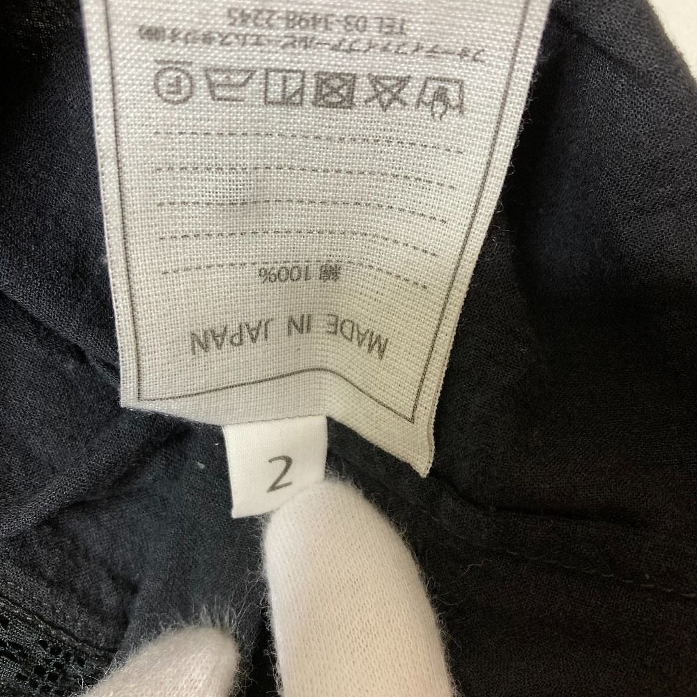 良品 45R フォーティファイブアール カディレースの四角ブラウス 5043063 サイズ2 ブラック レディース 古着 中古 USED 45rpm - 良品 45R フォーティファイブアール カディレースの四角