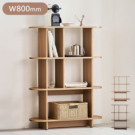 roomnhome バルトラウンドシェルフ ラック 4段 80cm ドレッサー 見せる収納 収納 サイドテーブル メイクスペース オープンラック デザインラック シェルフ スリム ディスプレイラック 本棚 代引不可