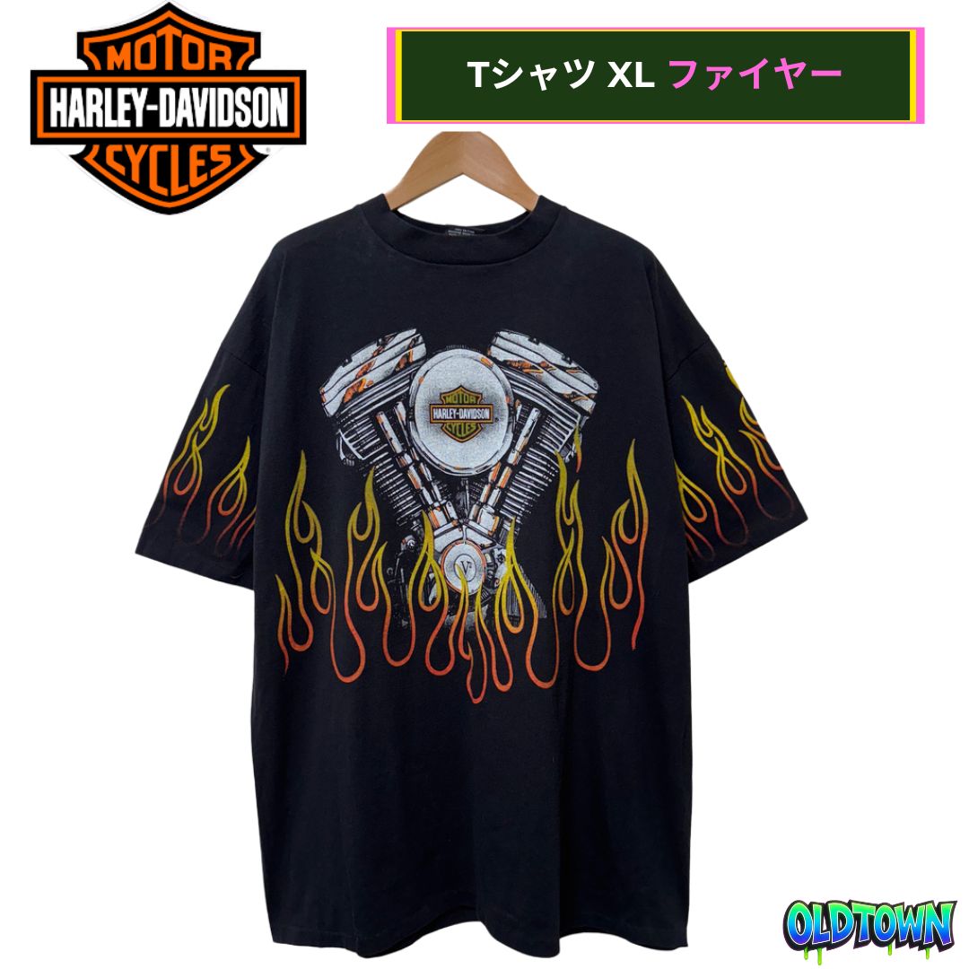 ハーレーダビッドソン Tシャツ XLサイズ ブラック 90s 00s