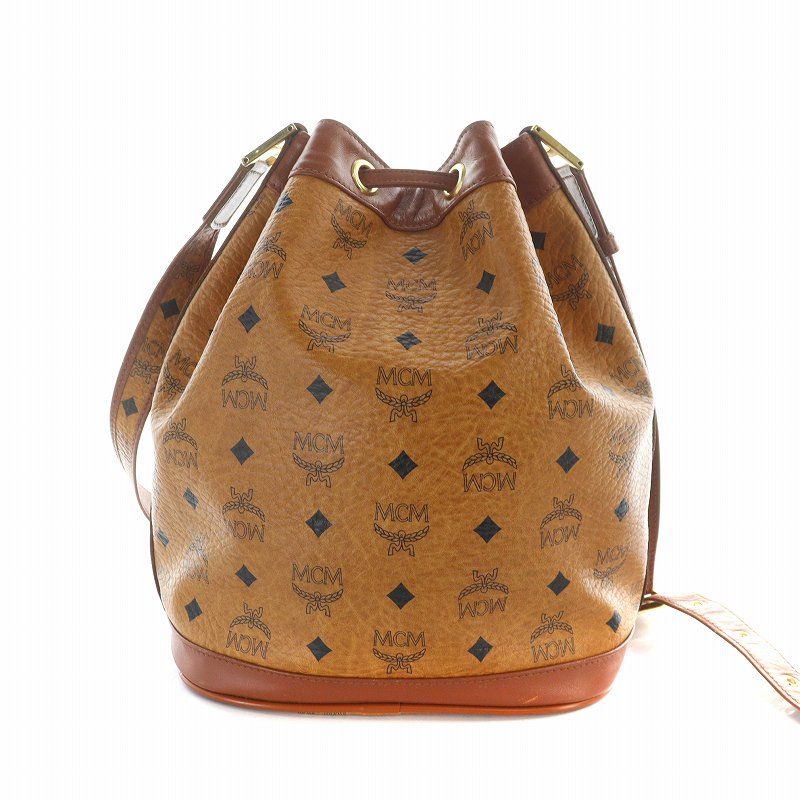 MCM ショルダーバッグ ブラウン レザー MCM エム シー ショルダーバッグ レザー ブラウン : ブランド