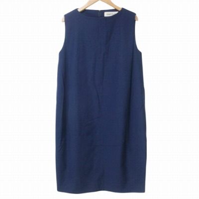 新品タグ付き✨エンフォルド コクーンシルエット ロングワンピース ワイドネイビー 大きいサイズ レディース コクーンシルエットエプロンワンピース