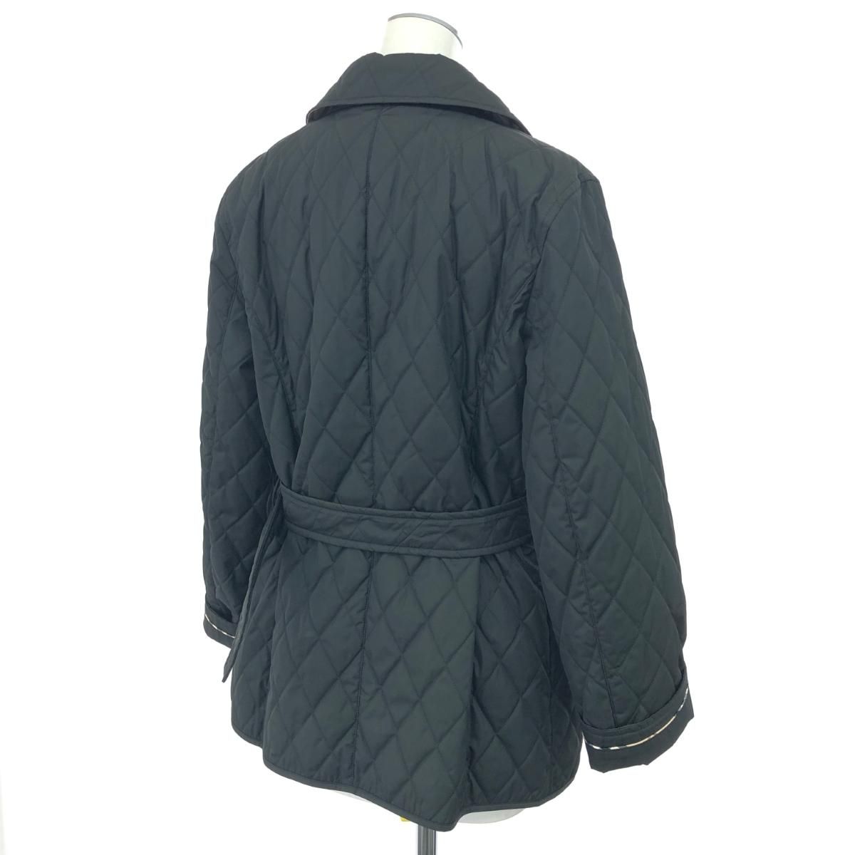 BURBERRY LONDON バーバリーロンドン ベルテッドキルティングジャケット サイズ 11 裏地ノバチェック柄 ブラック レディース 243001002633