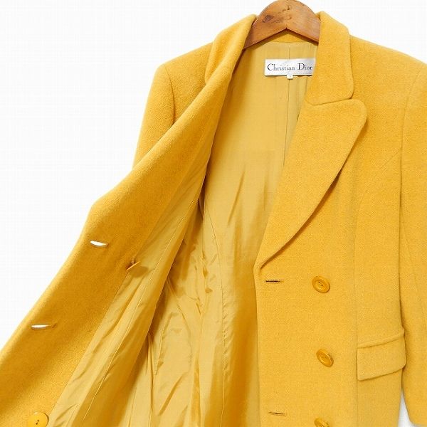 Christian Dior ダブルブレストコート オレンジ wnc クリスチャンディオール ChristianDior ダブル コート 9 黄