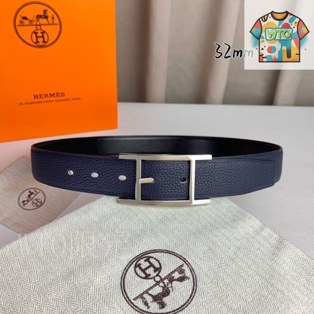 今日WTO】Herm?s エルメス ニードルバックル レザーベルト-GI42