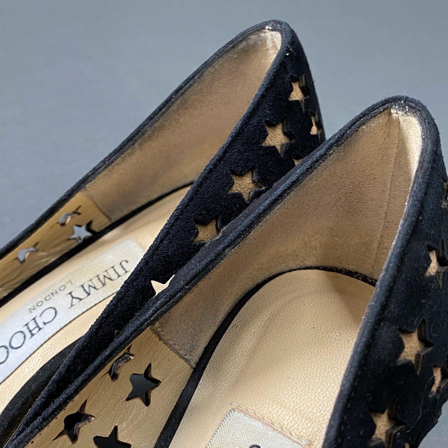 2d10 JIMMY CHOO ジミーチュウ スターパンチング パンプス 34 1/2  