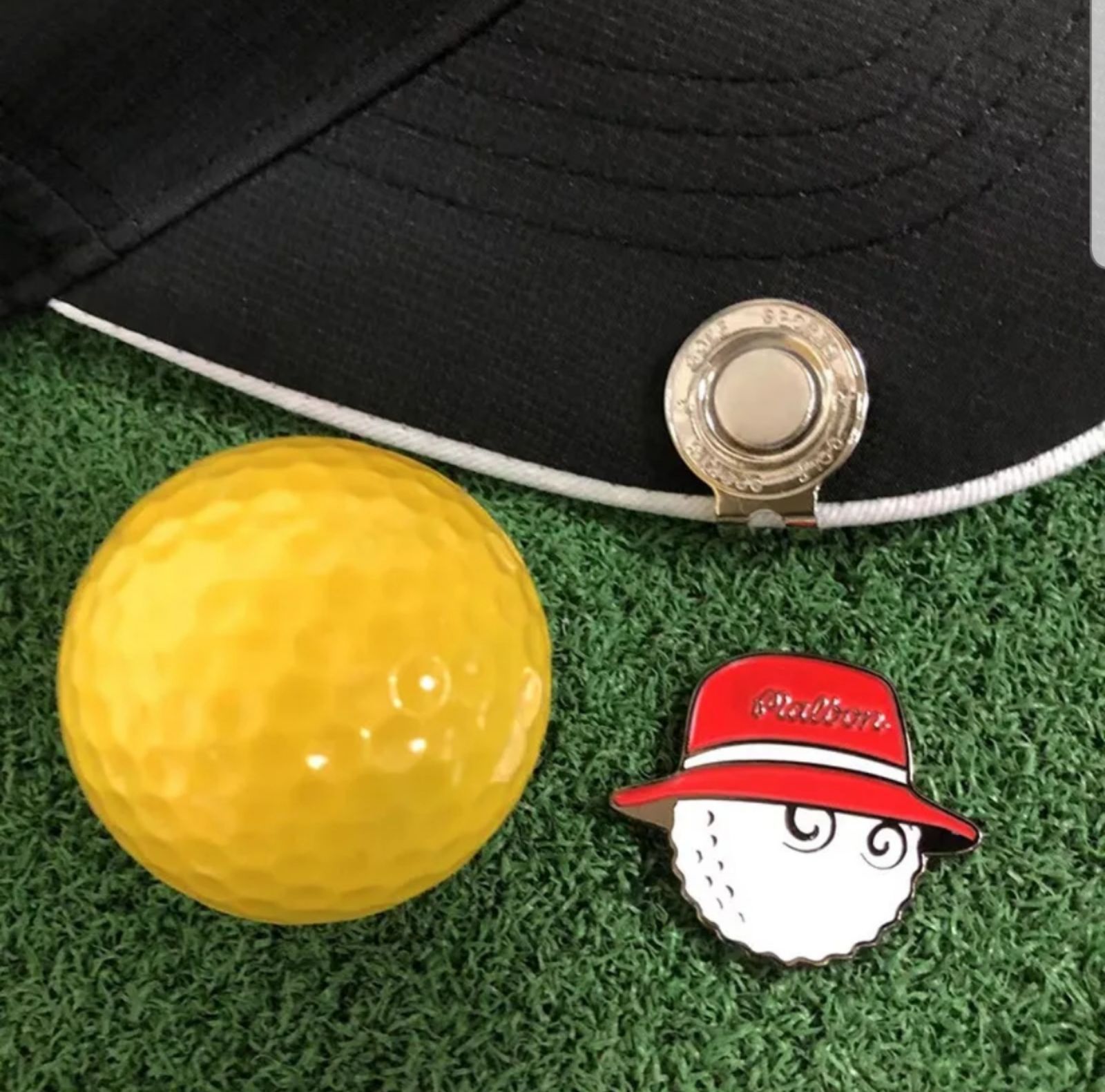 マルボンゴルフ malbon golf クリップマーカー マグネット 白