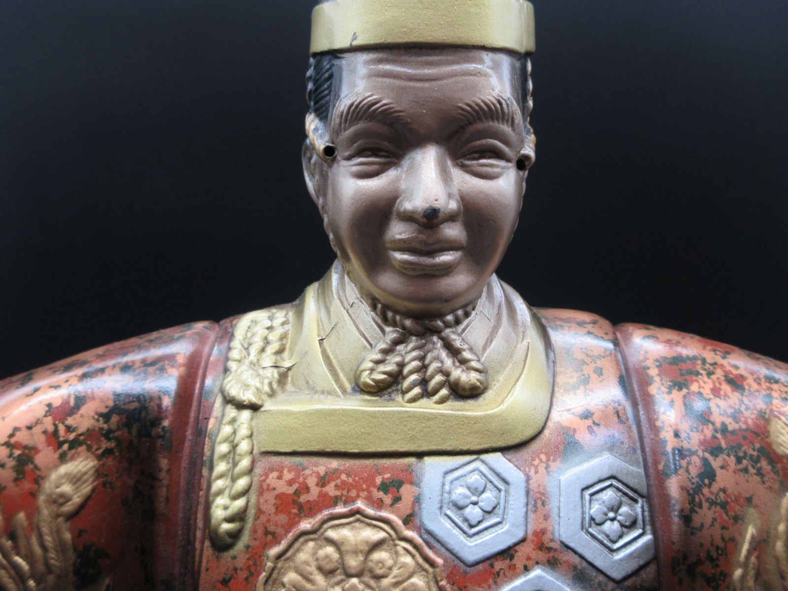 面有】鋳物 金属工芸 能面人形 翁舞 彩色翁 翁像 能・狂言 吉祥 縁起