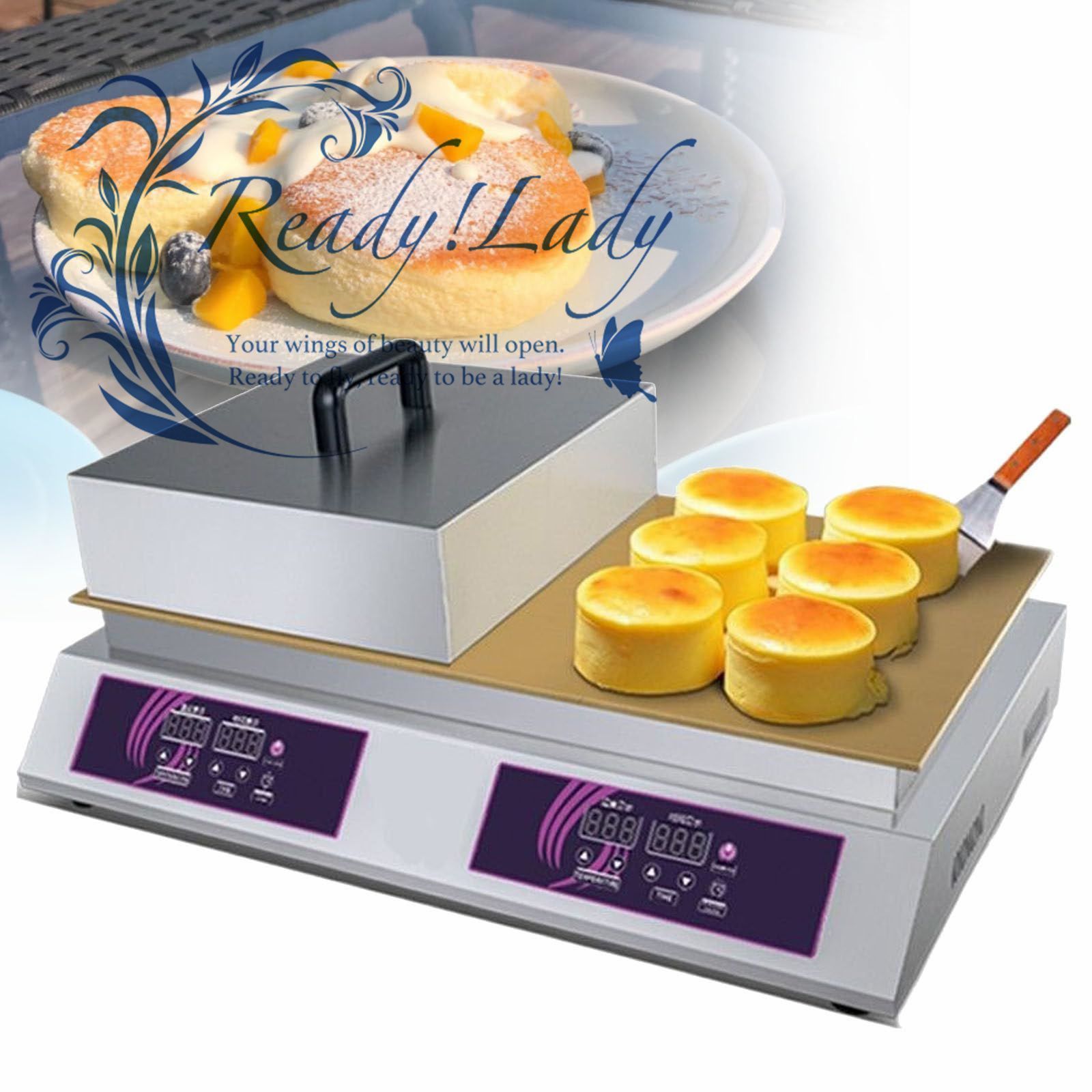 業務用ワッフルトースター 温度制御付き電気スフレマシン ベーカリー レストラン キオスク 食堂 スナック用 Double Head