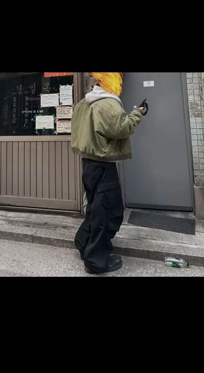 【雷市場（ポンジャン）商品韓国直送】 2 ） Nonnod サイド ジップ カーゴパンツ 黒