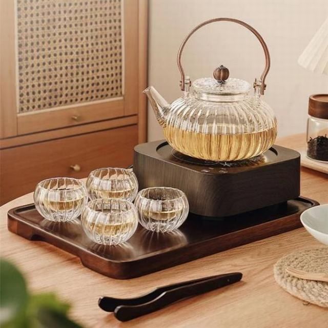 ガラスポット ティーポット 耐熱ガラス 直火対応 900ML ケットル