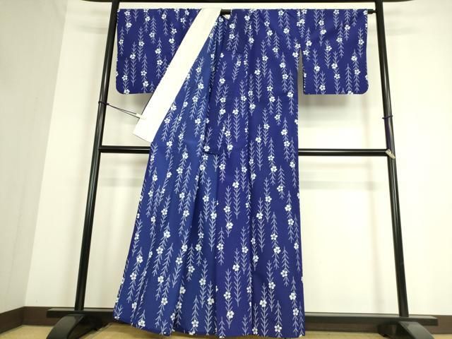 平和屋着物▽小紋 単衣 花間道 洗える着物 DAAS0265az