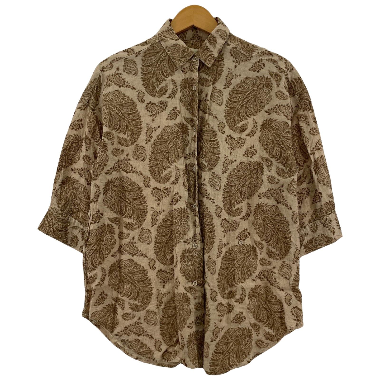 NATURAL VINTAGE GOAナチュラルビンテージゴア ペイズリー柄半袖シャツ 