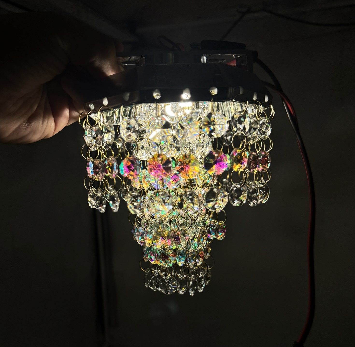 ケーキ型風シャンデリア 12 24V共用 軽トラや乗用車の天吊り用にちょうどいいサイズ♪ 電球色